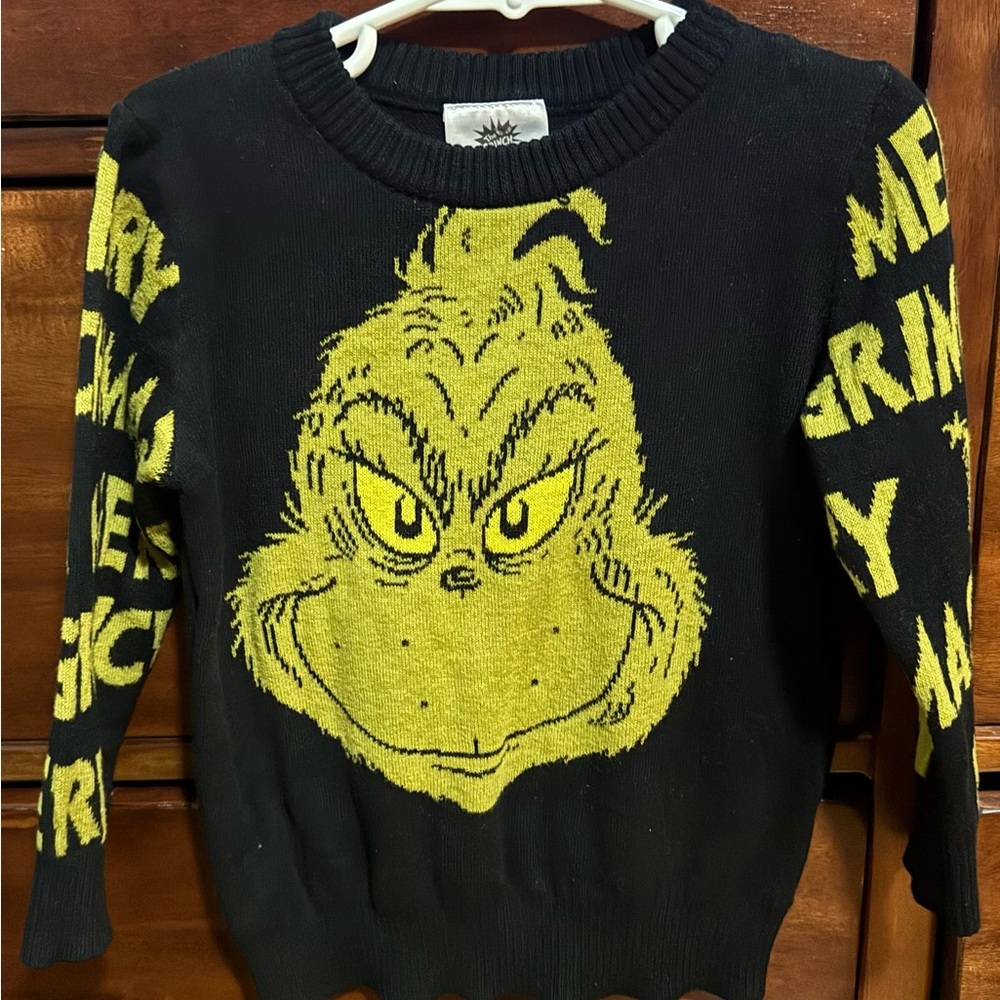 Kids Grinch Black and Yellow Sweater